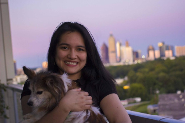 Natalie Ventura with a dog