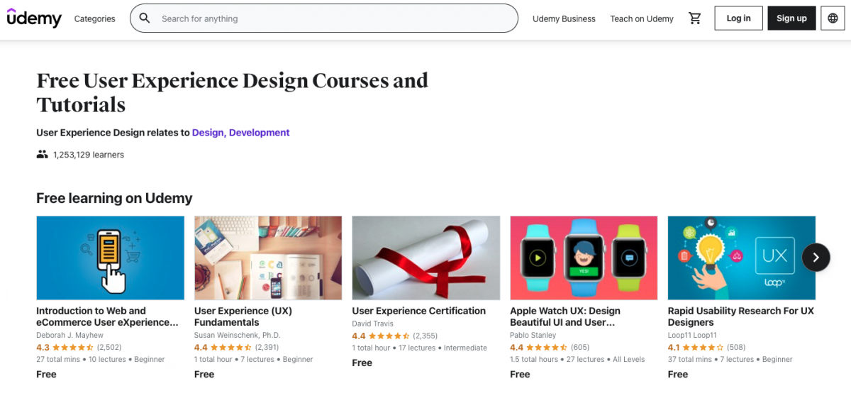 Udemy course listing image