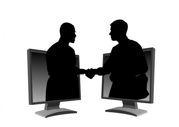 two men meeting digitally