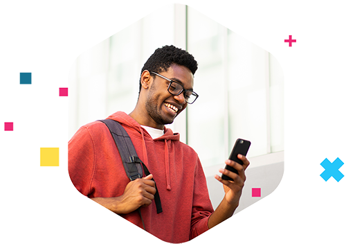 coding bootcamp student on mobile device 